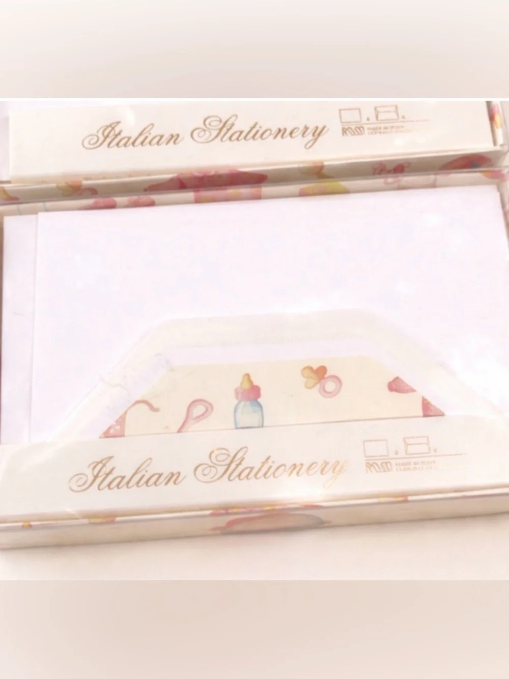 Baby Theme Italian Made Stationary Invitations Thank You Cards